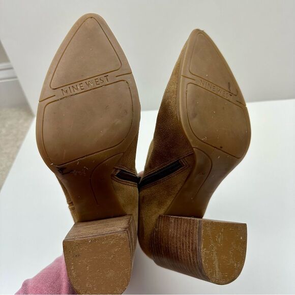 Nine West Camel Suede Kirby Ankle Boot, 9.5 - Picture 7 of 8